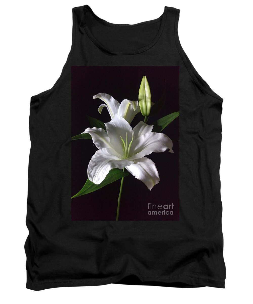 Photography Tank Top featuring the photograph White Lily by Delynn Addams
