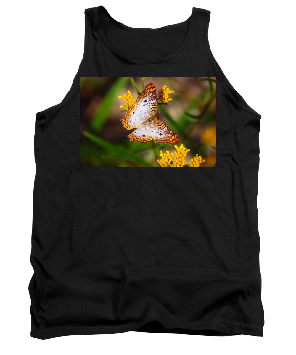 Butterfly Tank Top featuring the photograph White Peacock Butterfly by Richard Leighton