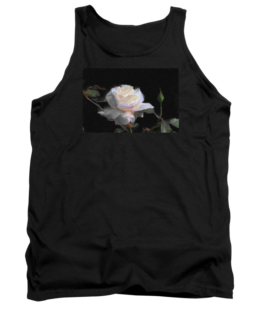 White Rose Painting Tank Top featuring the painting White Rose Painting by Don Wright