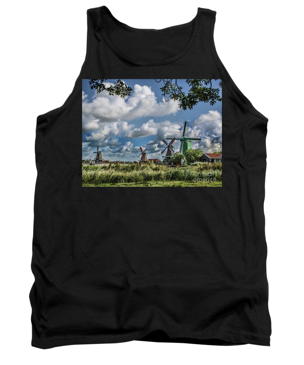 Windmills Tank Top featuring the photograph Windmills of Holland by Shirley Mangini