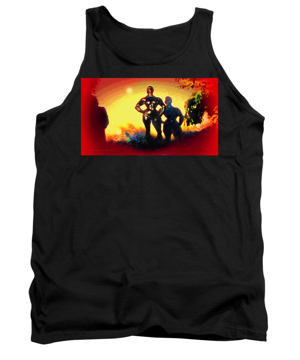 Digital Art Tank Top featuring the digital art Witness At The Creation of Eve by Joe Paradis