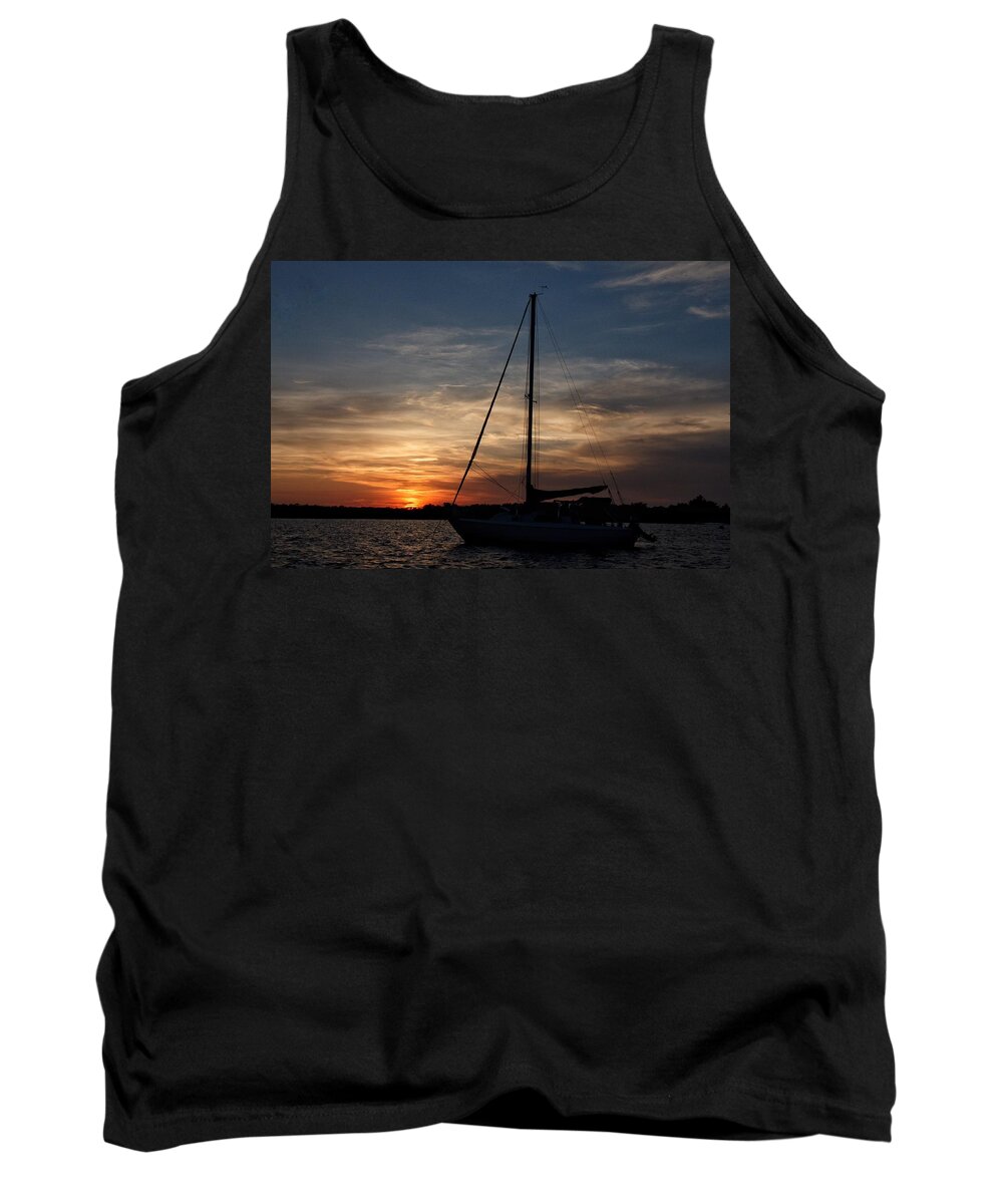 Wrightsville Beach Tank Top featuring the photograph Wrightsville Sunset by Chris Berrier
