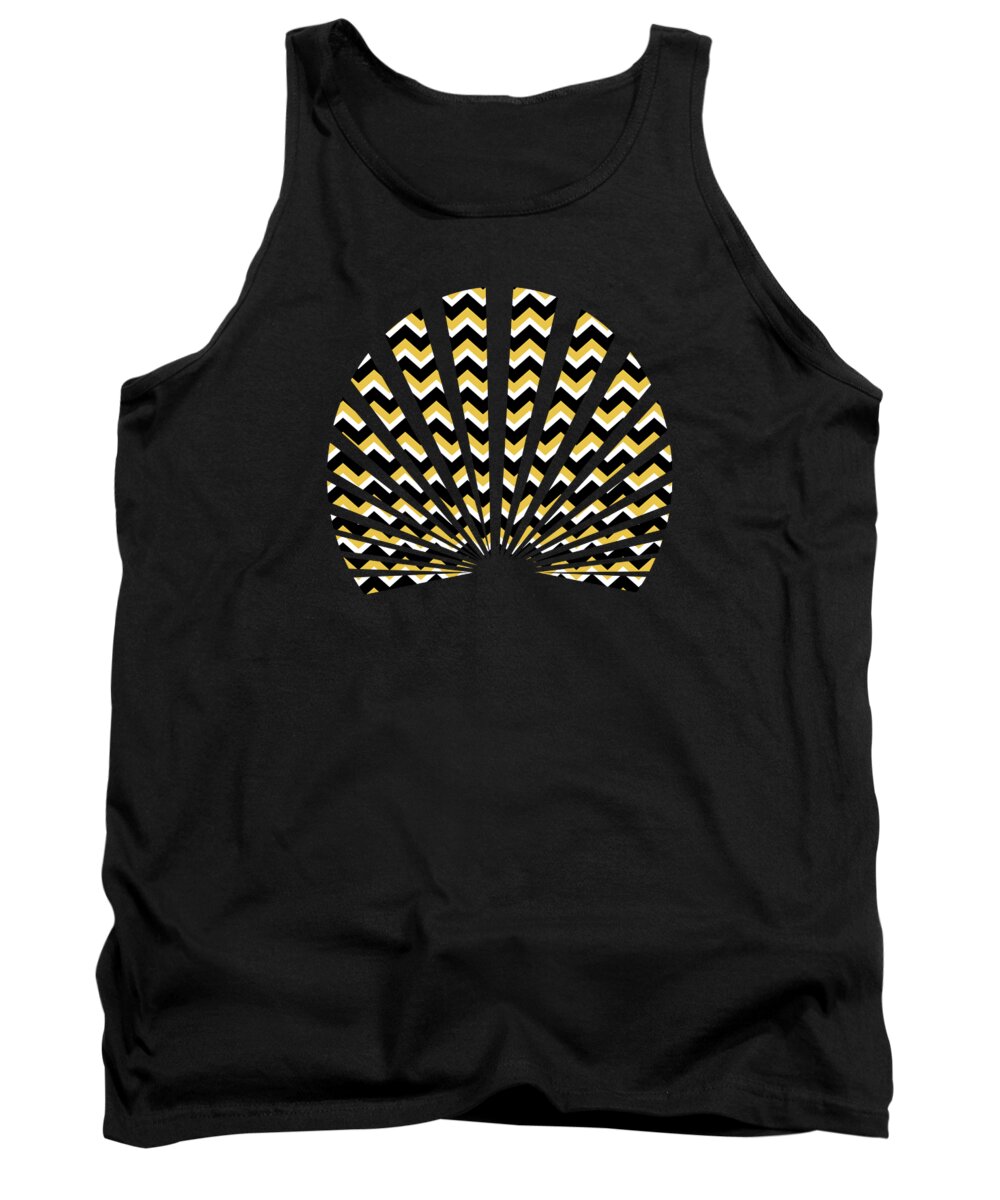 Chevron Pattern Tank Top featuring the mixed media Yellow and Black Chevron Pattern by Christina Rollo