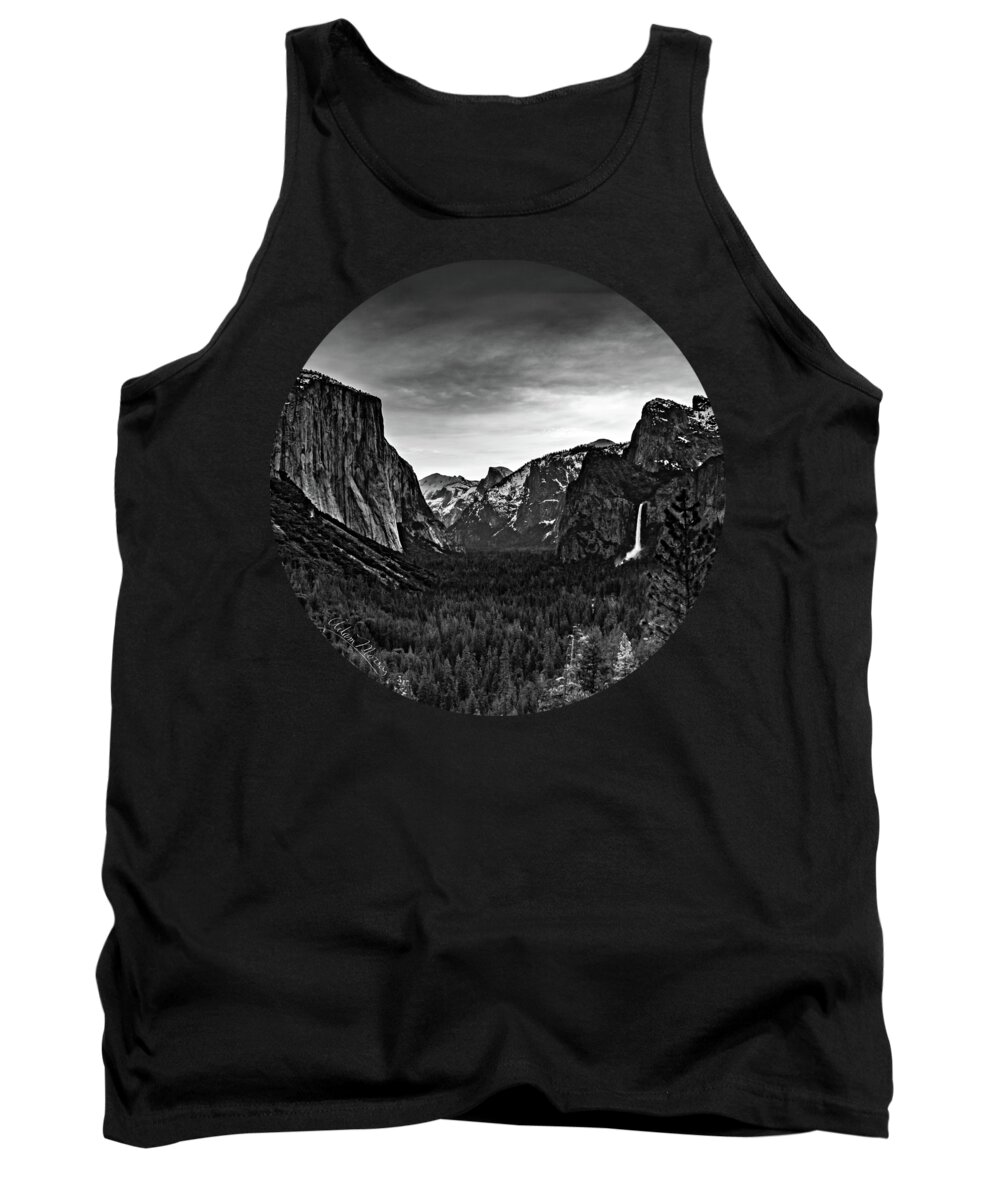 Landscape Tank Top featuring the photograph Yosemite Sunrise, Black and White by Adam Morsa