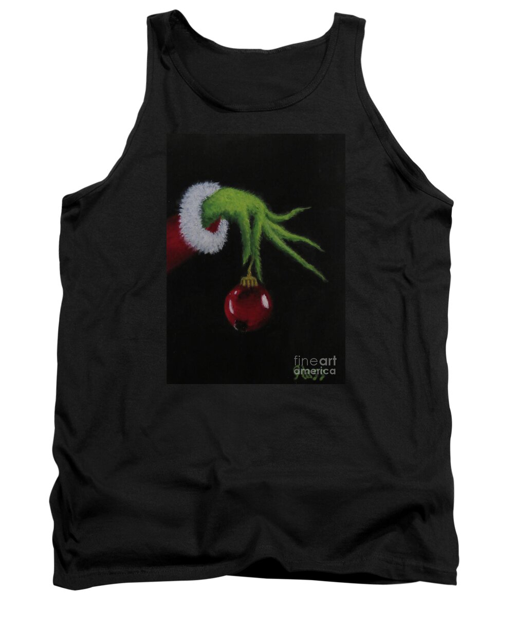 Grinch Tank Top featuring the painting You're a Mean One Mr. Grinch by Tina Glass