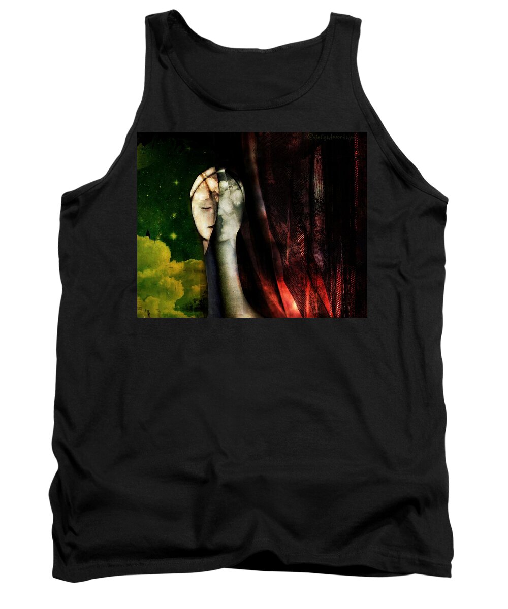 Face Tank Top featuring the digital art You...With The Clouds In Your Eyes by Delight Worthyn