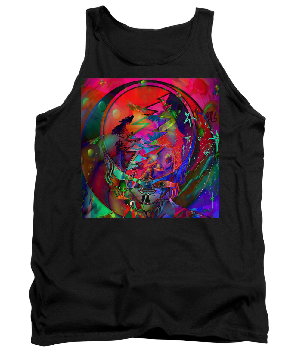 David Bowie Tank Top featuring the painting Ziggy by Kevin Caudill