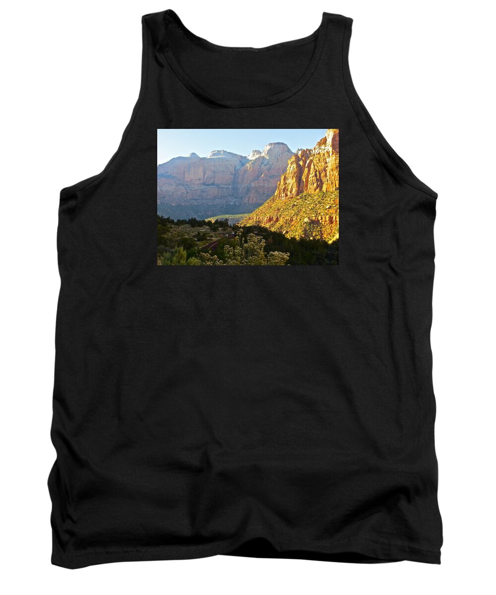 Zion Tank Top featuring the photograph Zion's Gold by Patricia Haynes