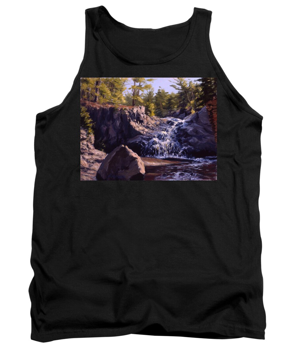 Landscape Tank Top featuring the painting Amnicon River Falls by Rick Hansen