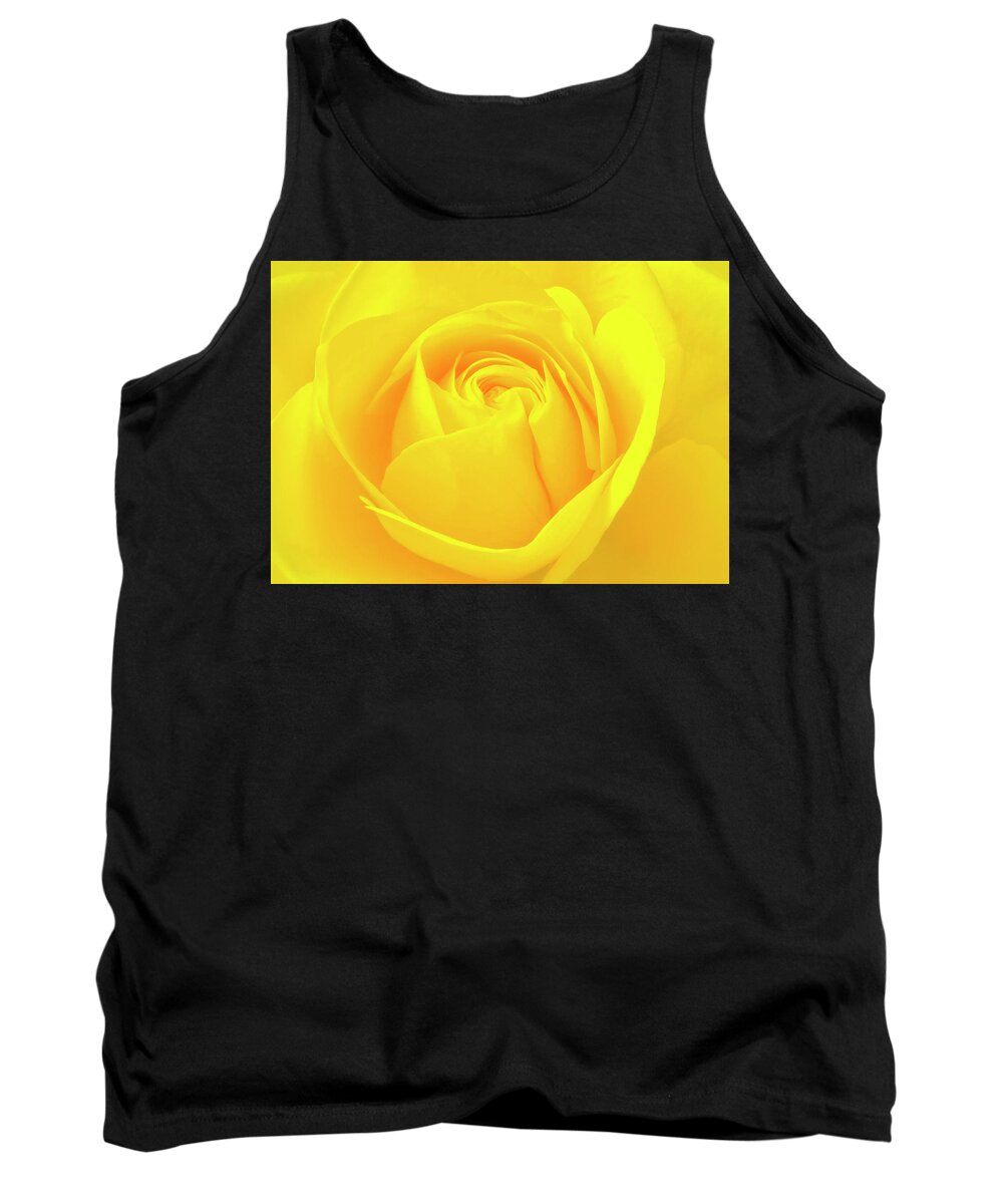 Yellow Tank Top featuring the photograph A Yellow Rose For Joy And Happiness by Johanna Hurmerinta