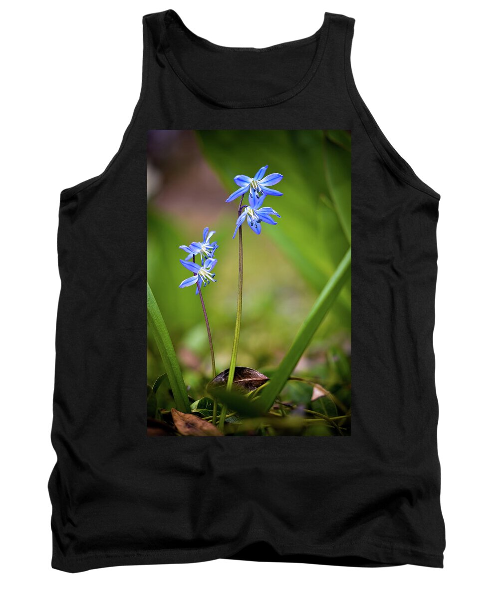 Tiny Blue Flowers Tank Top featuring the photograph Animated by Michelle Wermuth