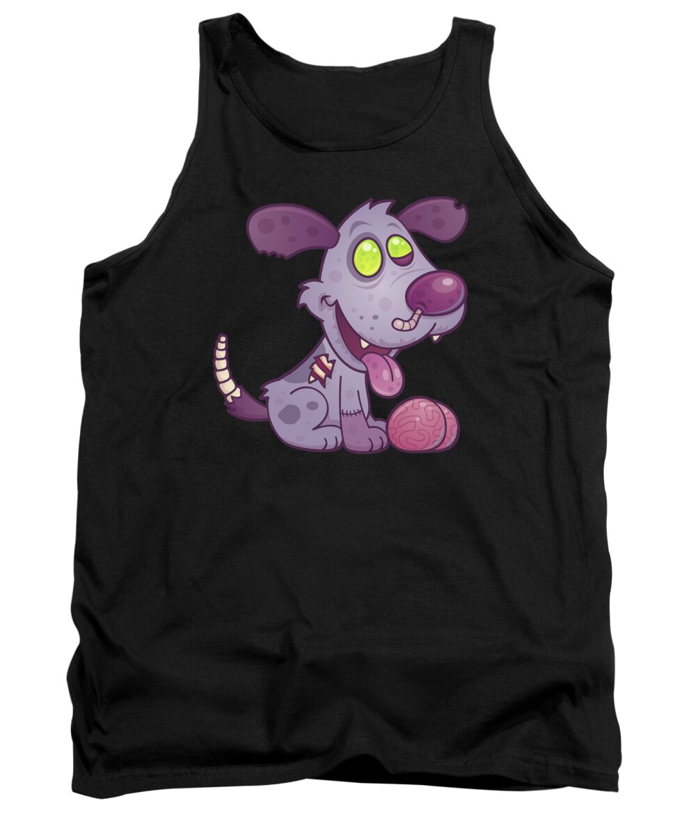 Zombie Tank Top featuring the digital art Zombie Puppy by John Schwegel