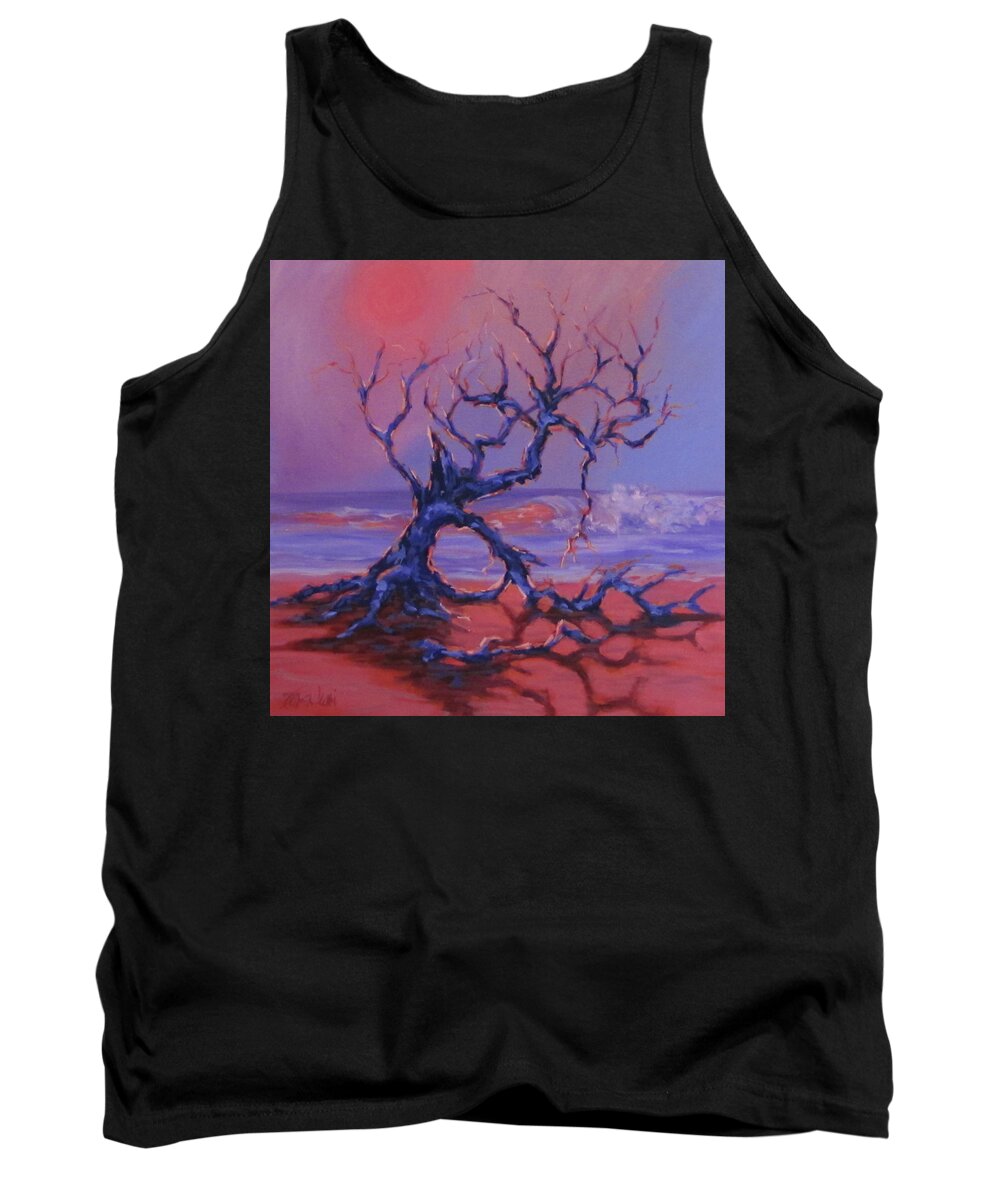 Trees Tank Top featuring the painting Beached by Karen Ilari