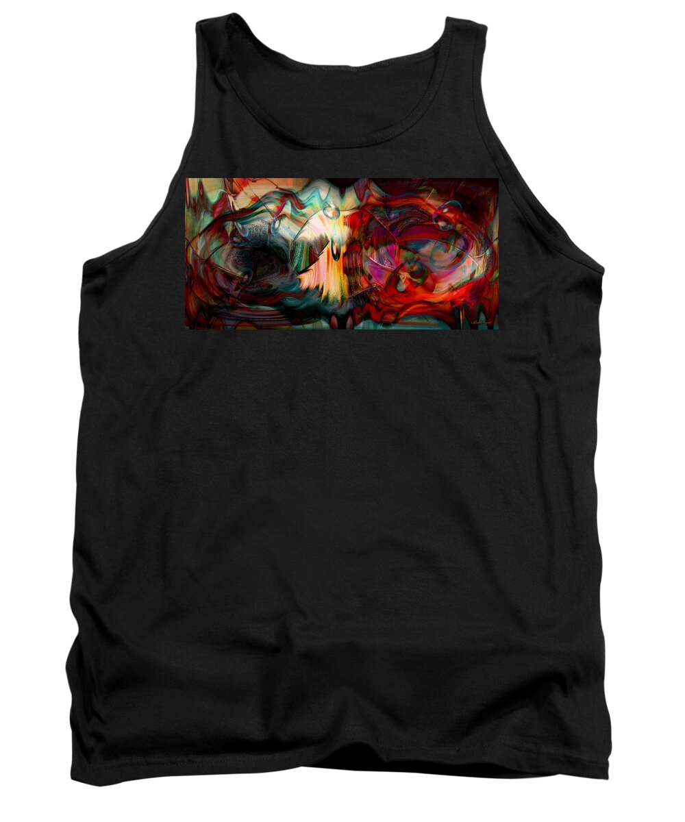 Behind Our Bubble Tank Top featuring the digital art Behind Our Bubble by Linda Sannuti