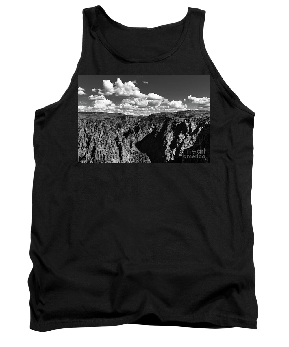Black Canyon Tank Top featuring the photograph Black Canyon in Black and White by Jeff Hubbard
