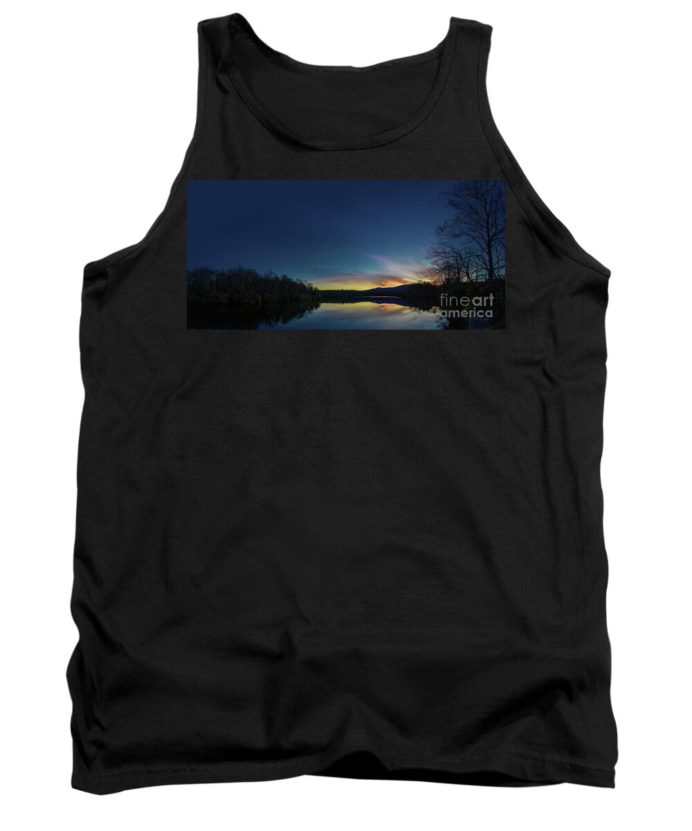Blue Ridge Parkway Tank Top featuring the photograph Blue Ridge Parkway Mountain Lake Sunset 789G by Ricardos Creations