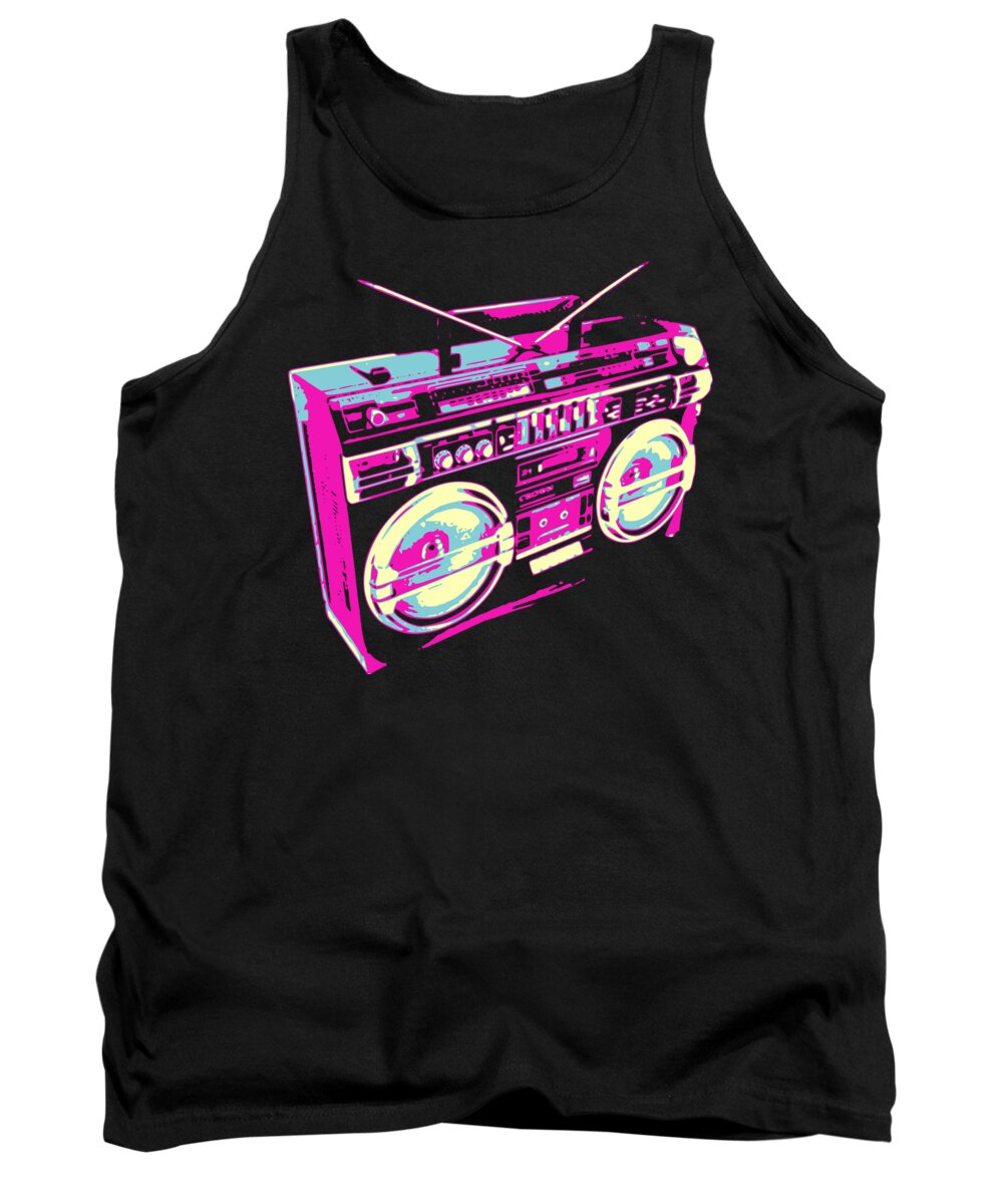 Boombox Tank Top featuring the digital art Boombox by Filip Schpindel