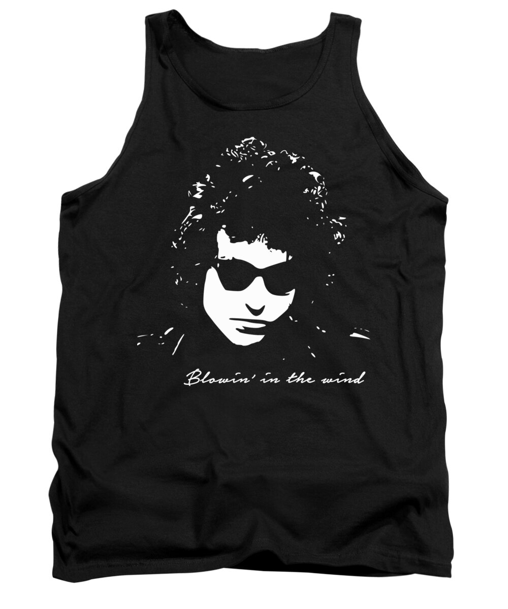 Bob Dylan Tank Top featuring the digital art Bowin' In The Wind by Filip Schpindel