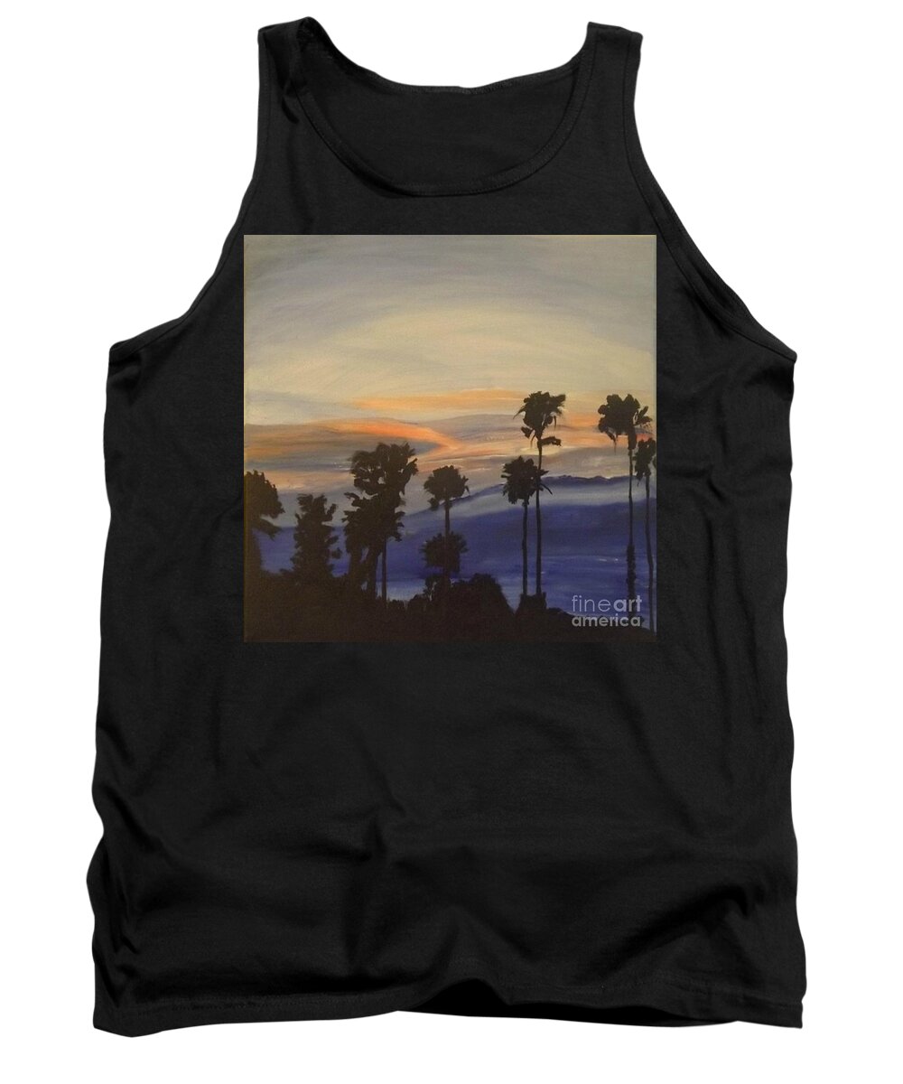 Acrylic Tank Top featuring the painting Candy-Floss Sunset by Denise Morgan