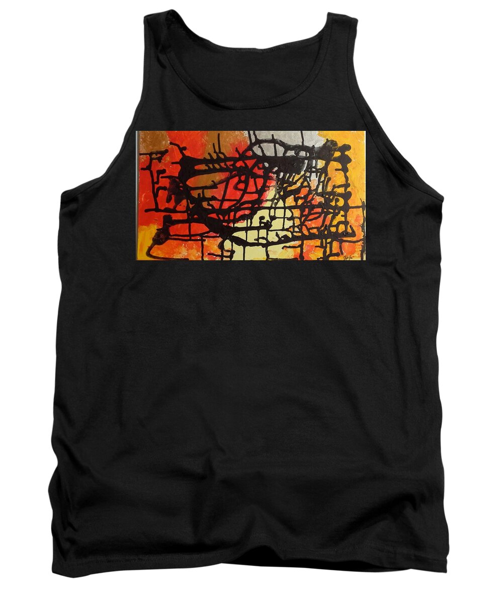  Tank Top featuring the painting Caos 16 by Giuseppe Monti