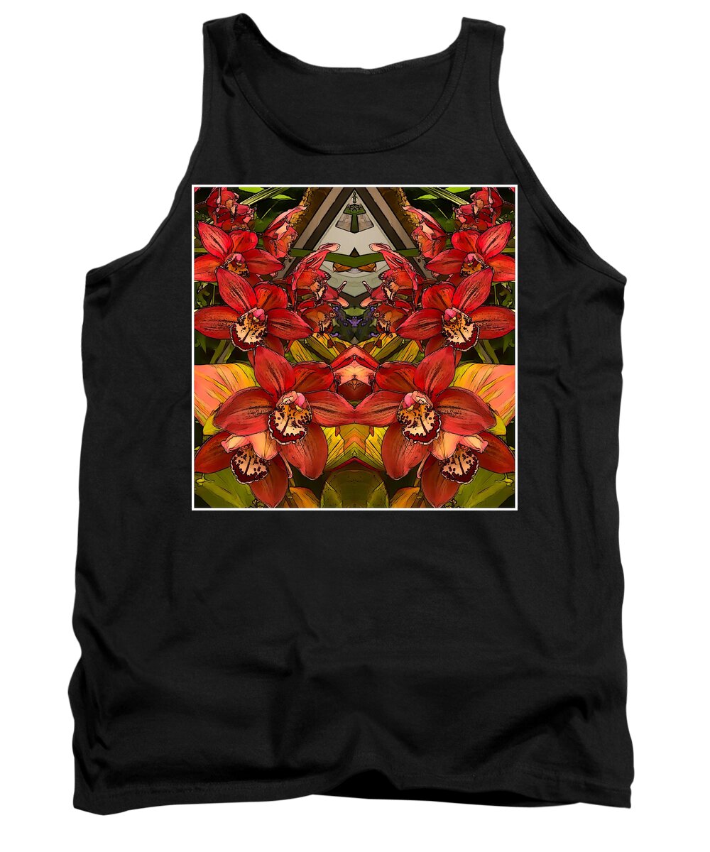 Carousel Orchids Tank Top featuring the mixed media Carousel by Don Wright
