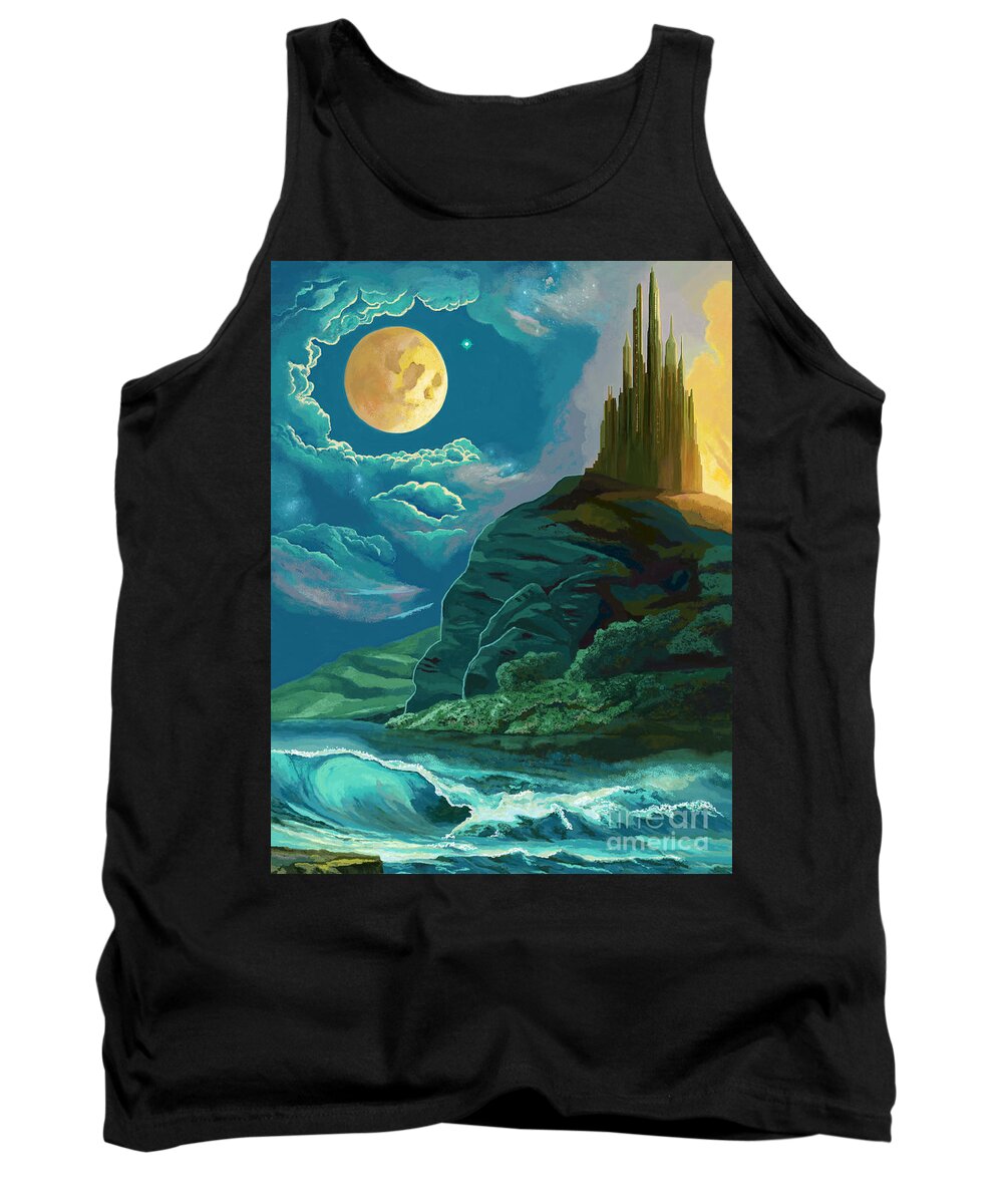 City Tank Top featuring the painting City on a Hill by Jackie Case