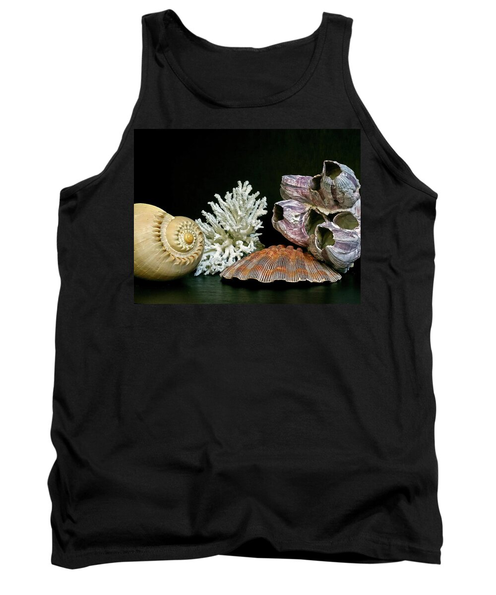 Conch Tank Top featuring the photograph Conch Coral Clam and Barnacle 4 by Lynda Lehmann
