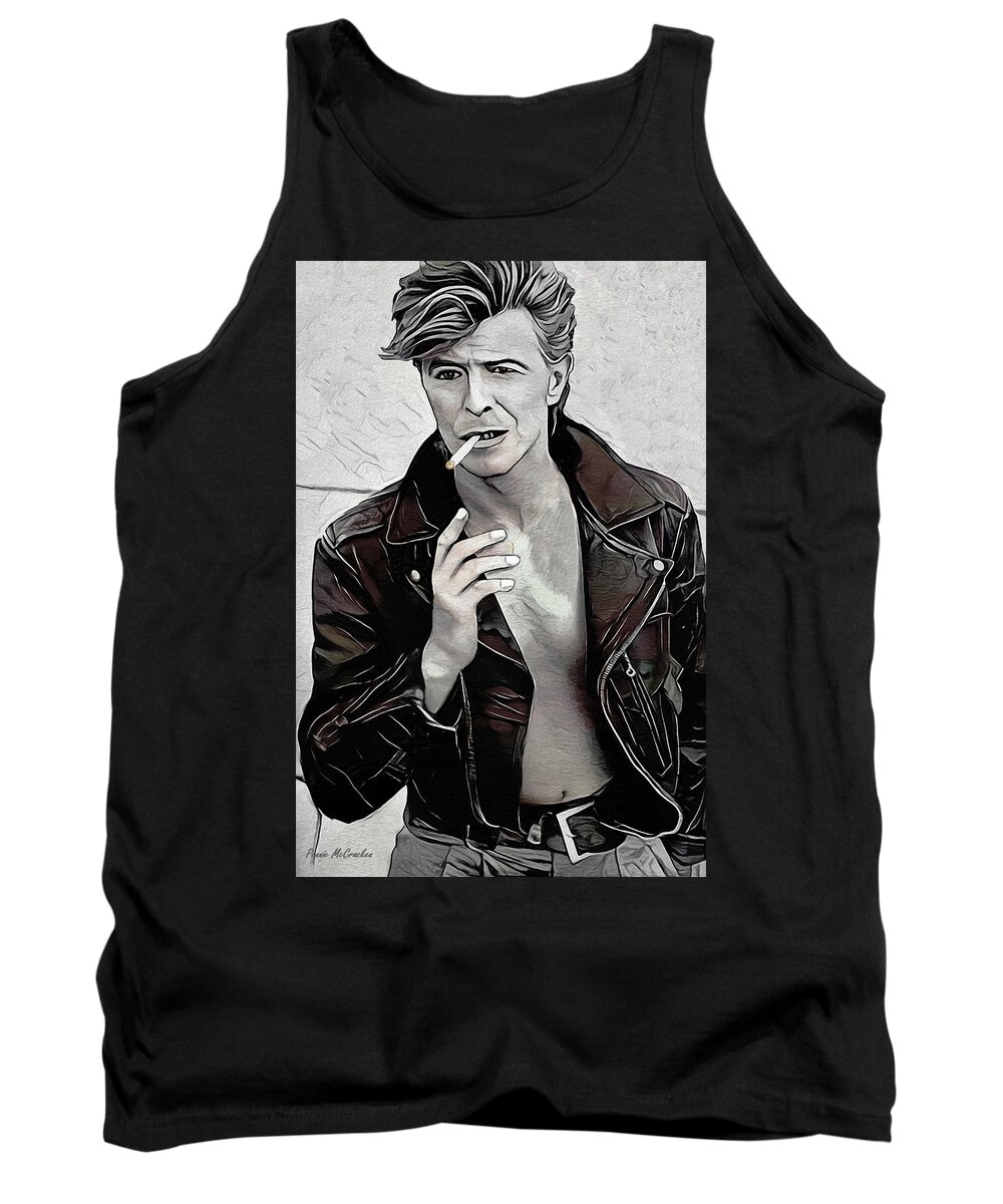 Icon Tank Top featuring the digital art David Bowie by Pennie McCracken