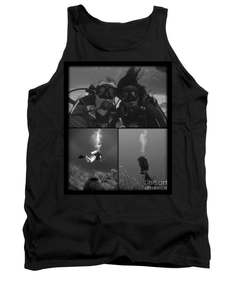 Black And White Tank Top featuring the photograph Dive Buddies by Kip Vidrine