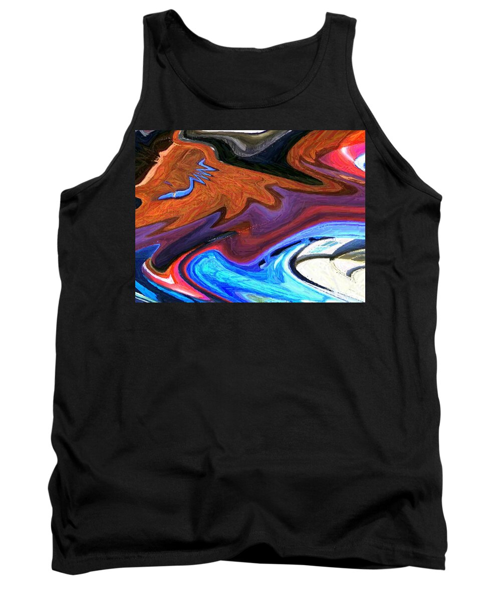 Mountain Tank Top featuring the painting Down From The Mountain by Bill King