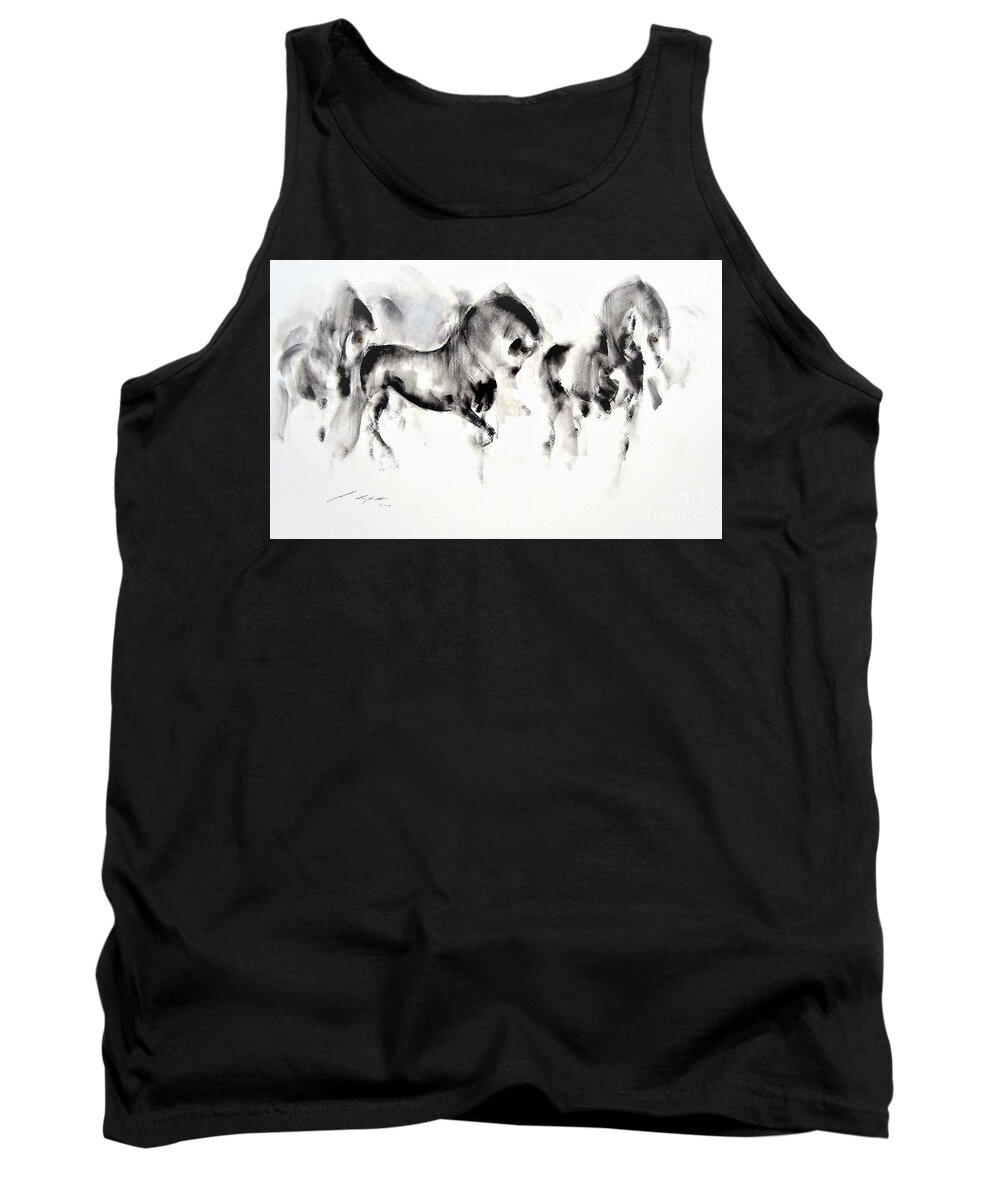 Horse Tank Top featuring the painting Equus 7 by Janette Lockett