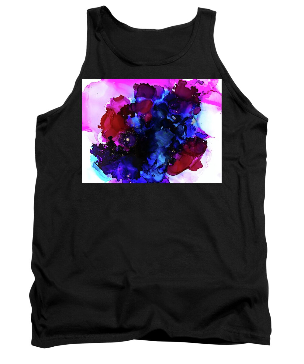 Fluid Tank Top featuring the painting Edge of Creation by Jennifer Walsh