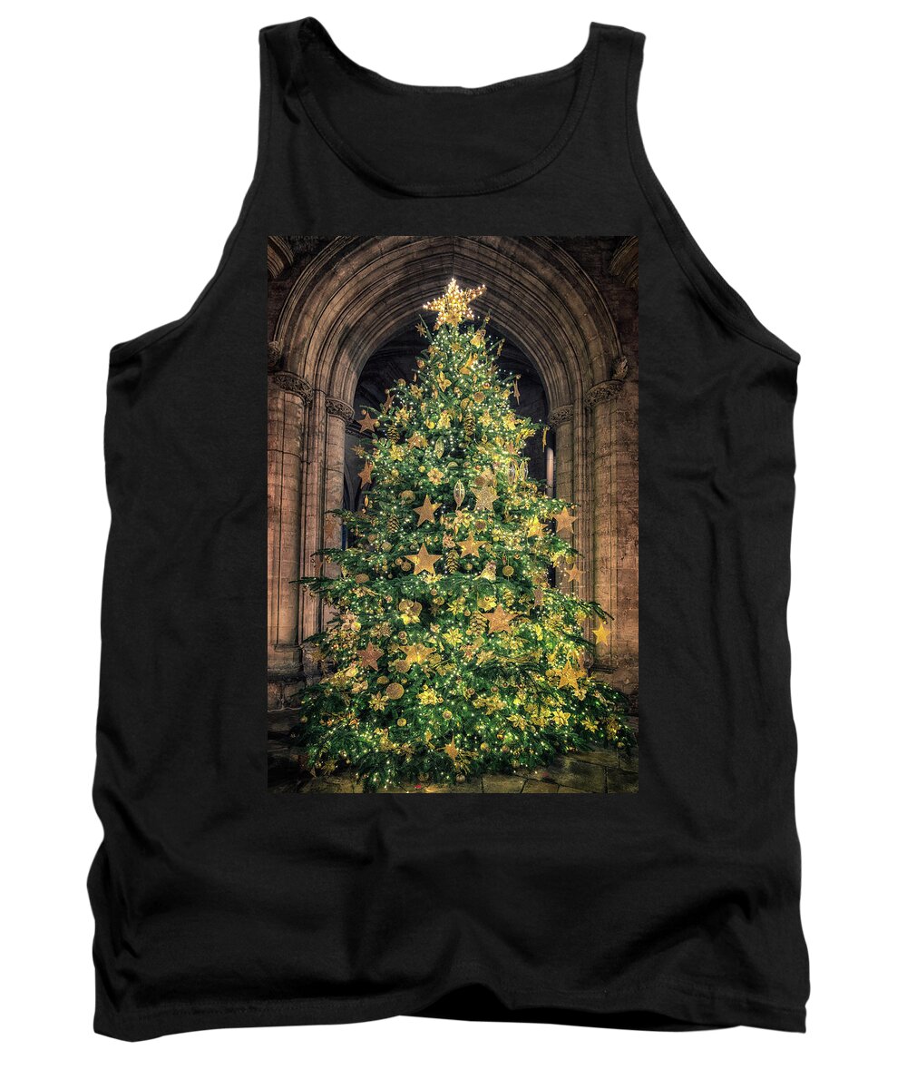 Cambridgeshire Tank Top featuring the photograph Ely Cathedral Christmas Tree 2018 by James Billings
