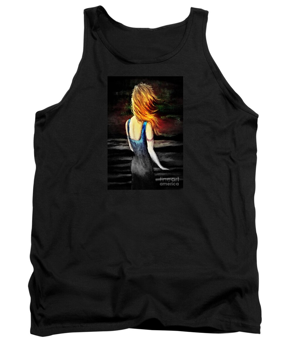 Woman Tank Top featuring the painting Femme by Georgia Doyle