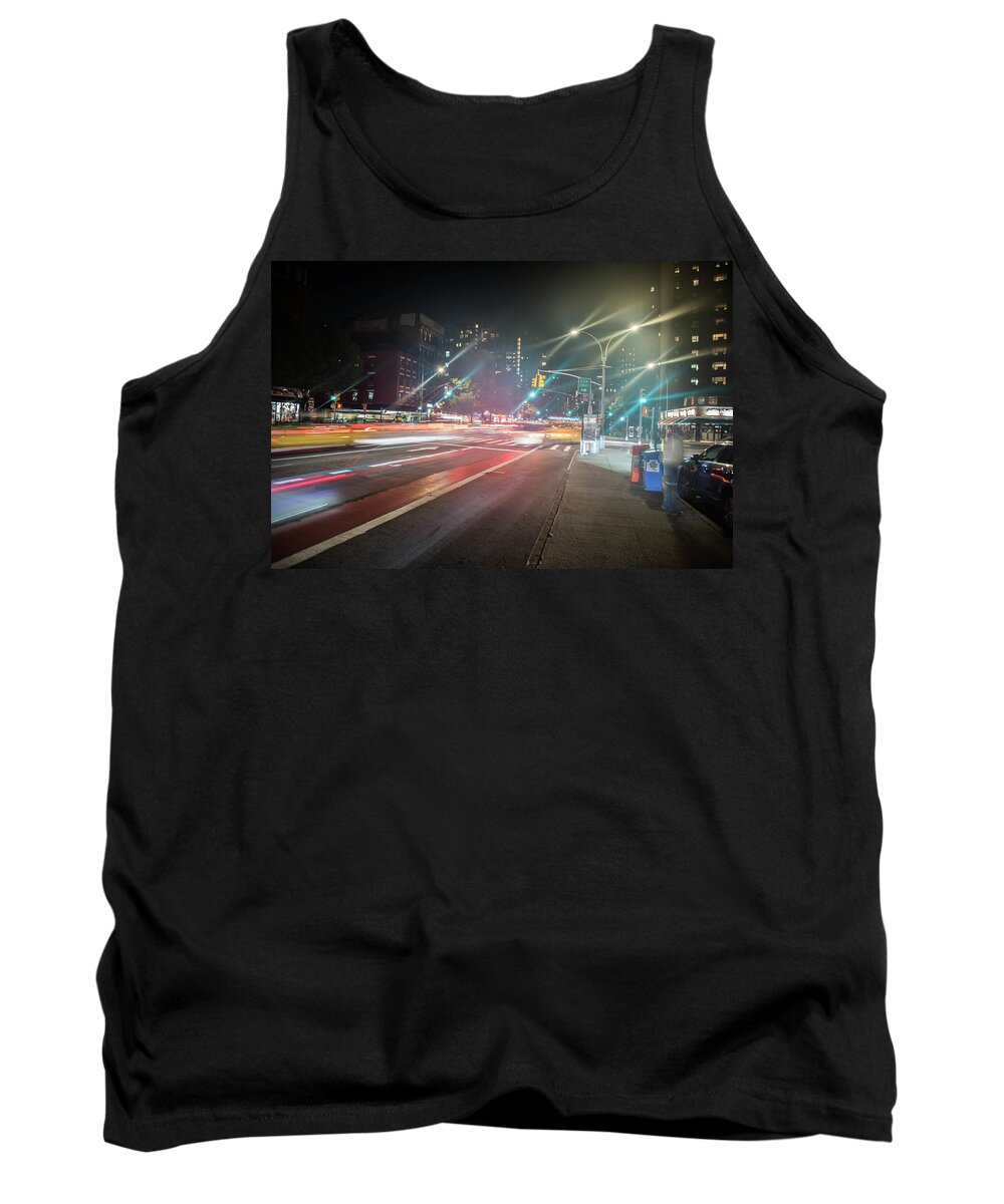 Night Tank Top featuring the photograph First Avenue at Night by Alan Goldberg
