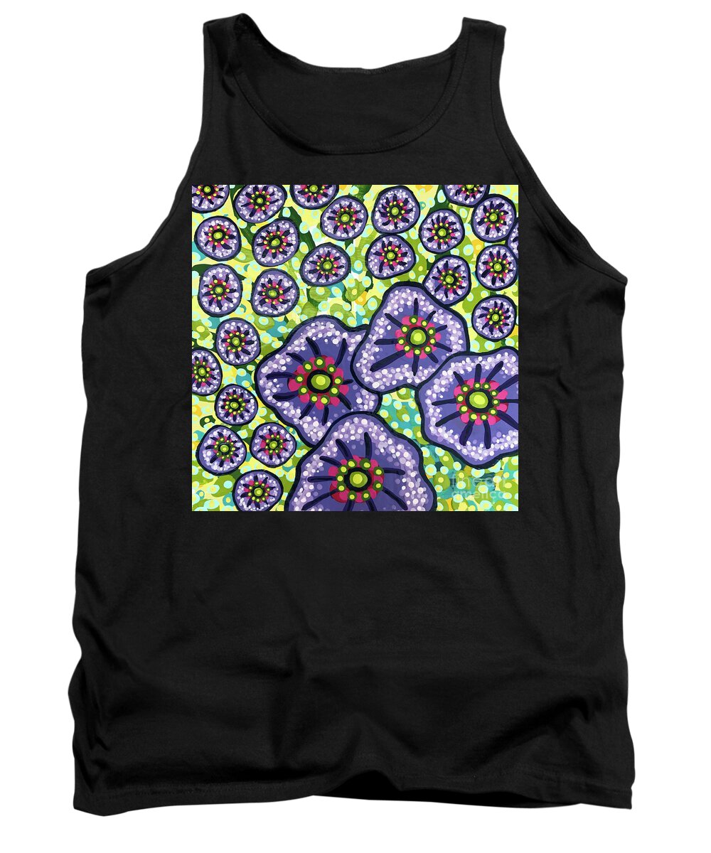 Floral Tank Top featuring the painting Floral Whimsy 4 by Amy E Fraser