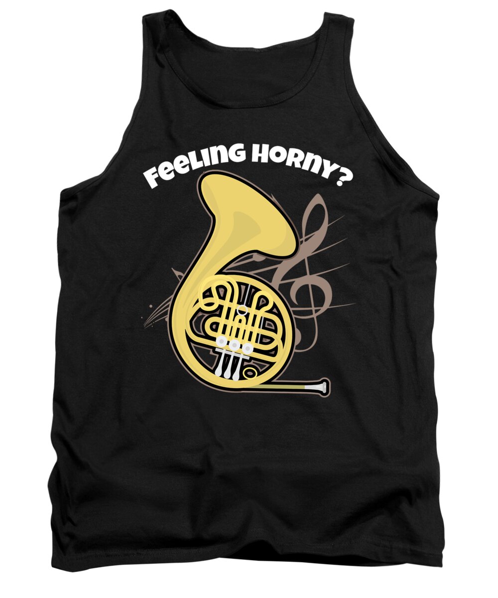 Brass Band Tank Top featuring the digital art Funny Tenor Horn design Brass Horn Marching Band Teachers Players Musicians and Instrument Makers by Martin Hicks