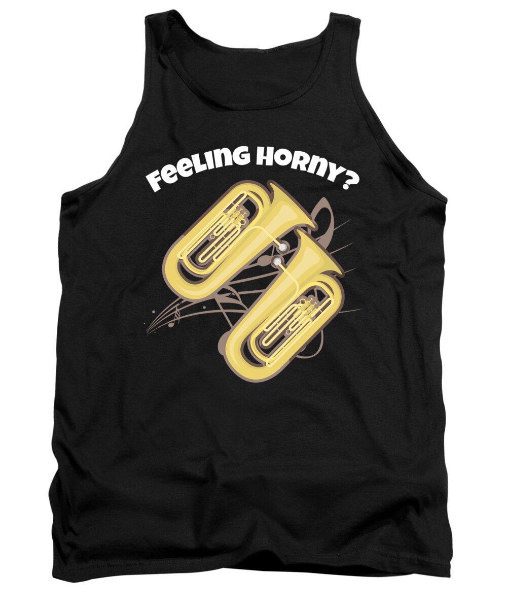Brass Band Tank Top featuring the digital art Funny Tuba design Brass Horn Marching Band Teachers Players Musicians and Instrument Makers by Martin Hicks