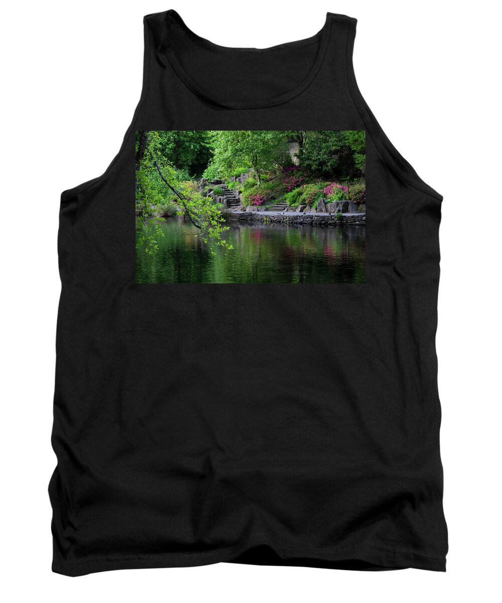Ponds Tank Top featuring the photograph Garden Reflections by Steven Clark