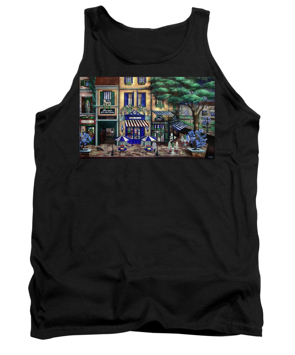 Italian Tank Top featuring the mixed media Italian Cafe by Curtiss Shaffer