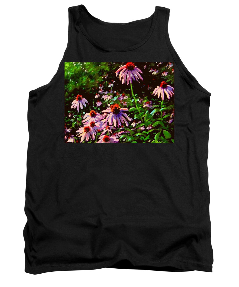 Landscape Tank Top featuring the painting Jeannette's Cone Flowers by Rick Hansen