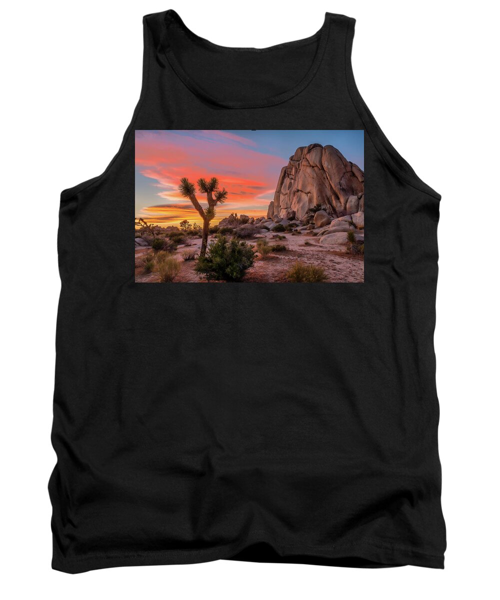 #faatoppicks Tank Top featuring the photograph Joshua Tree Sunset by Peter Tellone