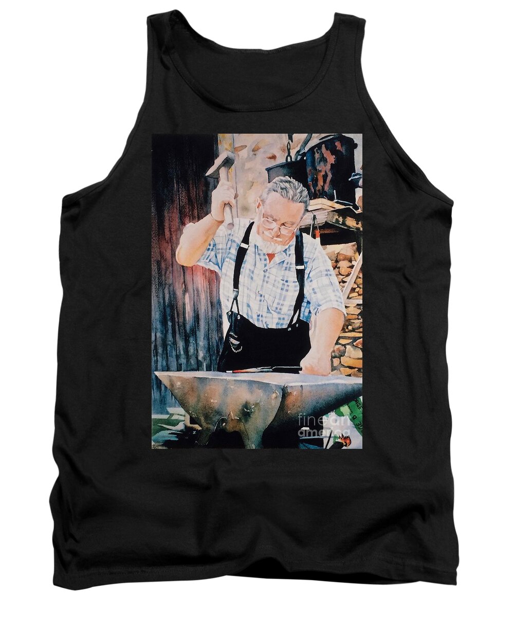 Painting Tank Top featuring the painting Le Forgeron by Francoise Chauray