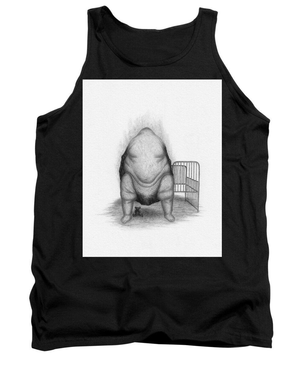 Horror Tank Top featuring the drawing Loaded - Artwork by Ryan Nieves
