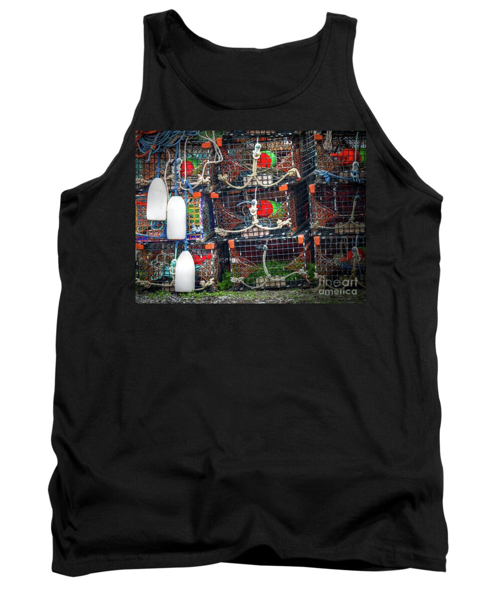 Lobster Traps Tank Top featuring the photograph Lobster Traps by Scott and Dixie Wiley
