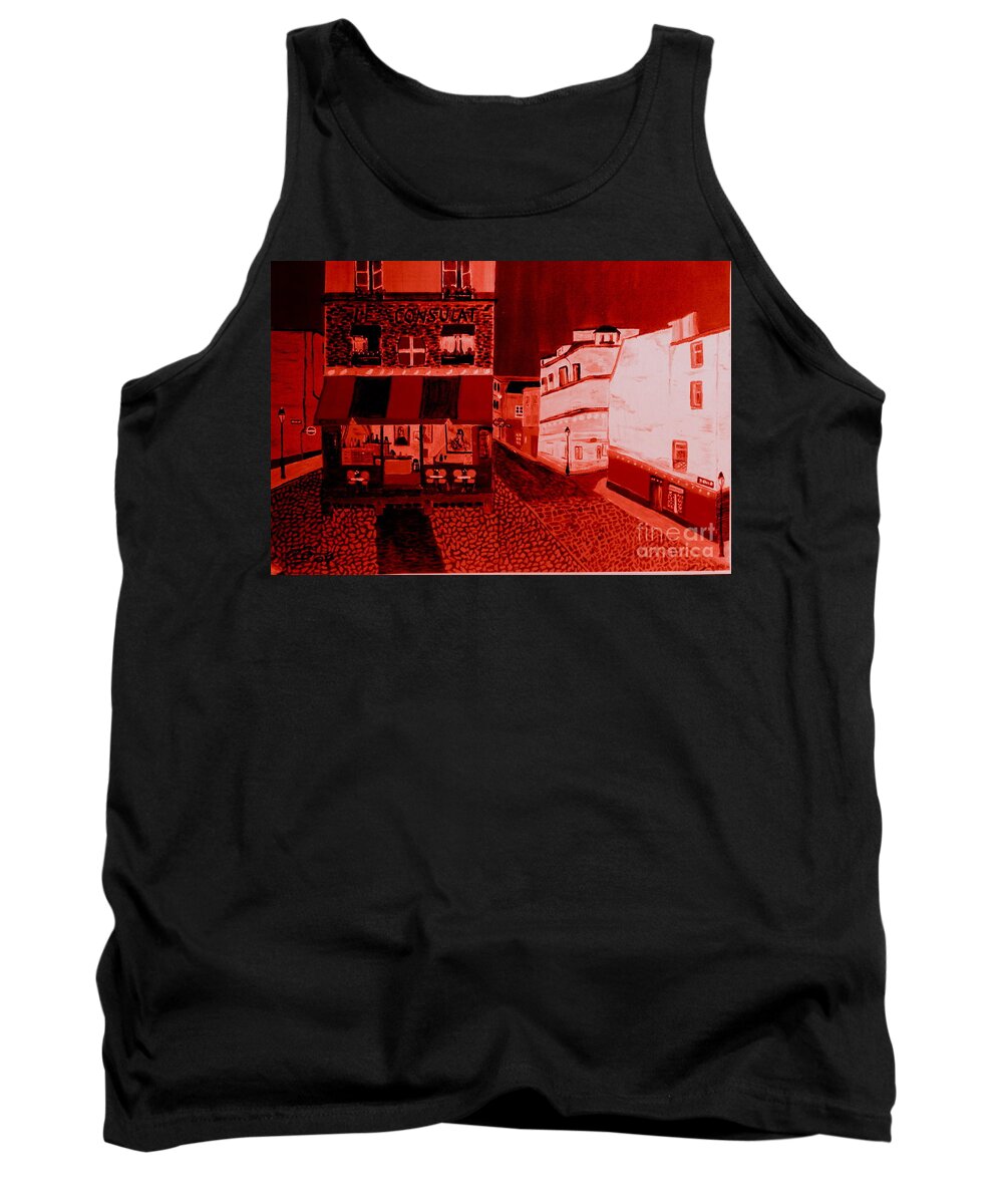 Montmatre Tank Top featuring the painting Montmatre 3 AM by Bill OConnor