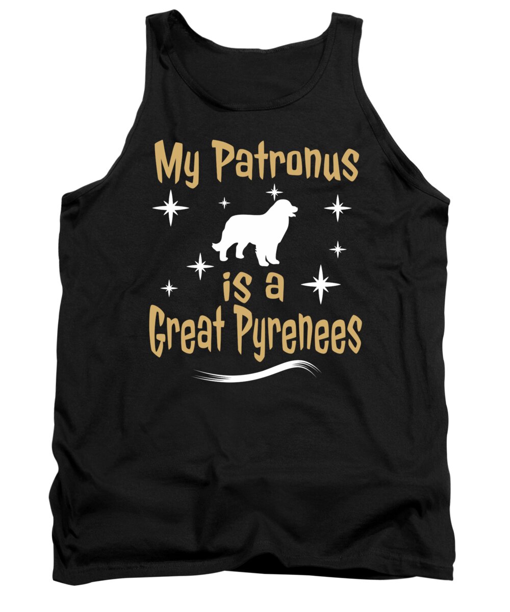 Great-pyrenees Tank Top featuring the digital art My Patronus Is A Great Pyrenees Dog by Dusan Vrdelja