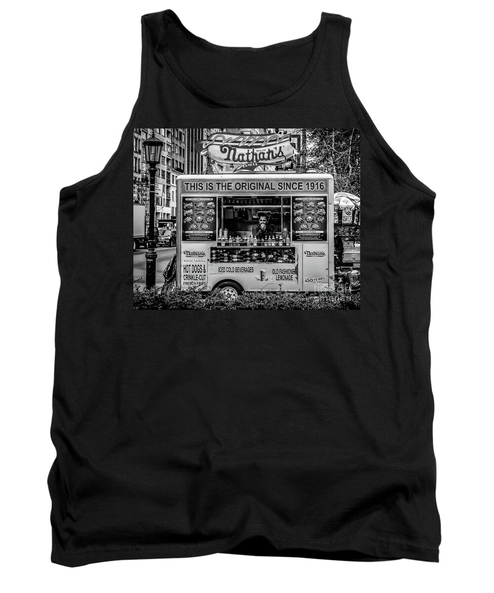 People Tank Top featuring the photograph Waiting for Customers B and W by Thomas Marchessault
