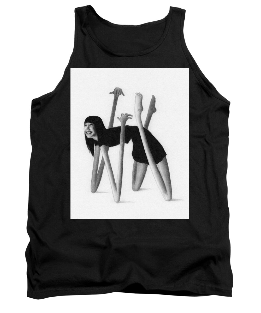 Horror Tank Top featuring the drawing Nighttime Greeter - Artwork by Ryan Nieves