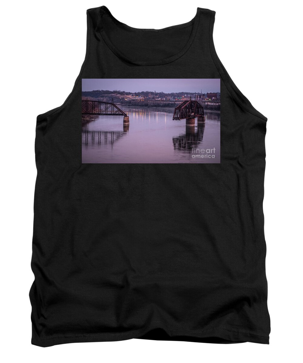 Old Swing Bridge Tank Top featuring the photograph Old Swing Bridge by Imagery by Charly